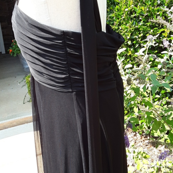 🌞ALEX EVENINGS Black Chiffon Gown - Picture 2 of 9
